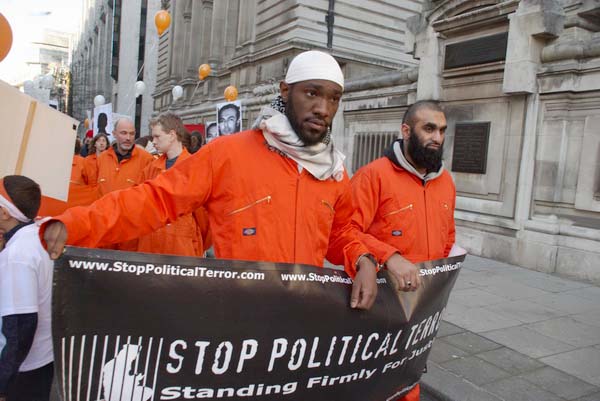 (C) 2006, Peter Marshall. Protest against detentions at Guantanamo Bay