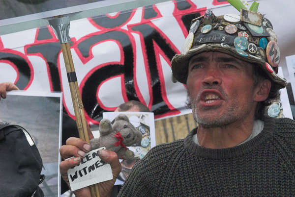 Brian Haw, Parliament Square  &copy; 2006, Peter Marshall