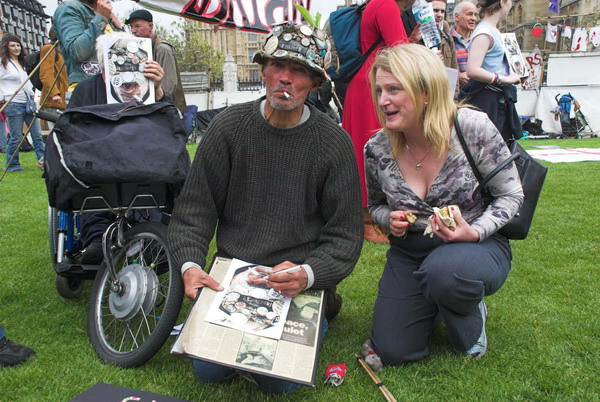 Brian Haw, Parliament Square  &copy; 2006, Peter Marshall