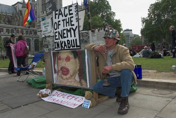 Brian Haw,5 years Parliament Square &copy; 2006, Peter Marshall