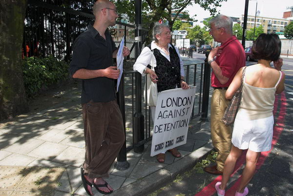 No Borders protest at Wapping. &copy; 2006, Peter Marshall