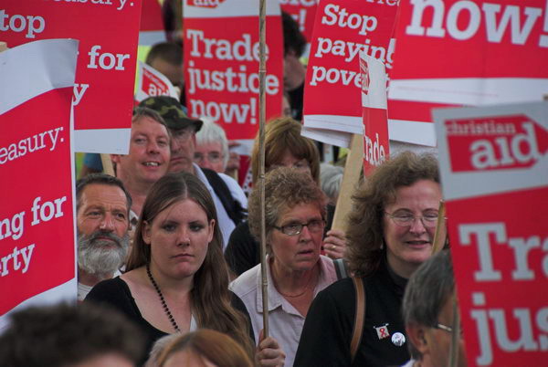 Christian Aid Drums in the Trade Justice Message &copy; 2006, Peter Marshall