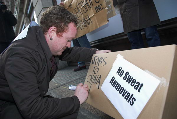No Sweat and Burberry workers protest factory closure &copy; 2007, Peter Marshall