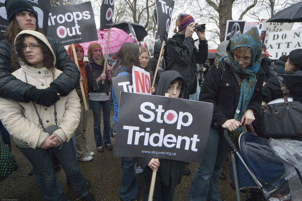 Stop Trident: Troops out &copy; 2007, Peter Marshall